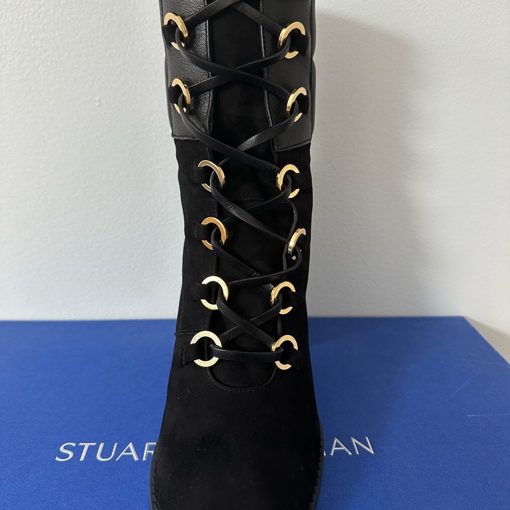 BNWT Stuart Weitzman Watson Tall Block-Heel Combat Boots - Picture 8 of 9